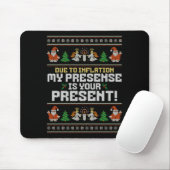 Tapis De Souris Due To Inflation Ugly Christmas Sweaters Funny Say (Avec souris)