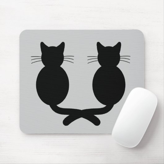 Tapis De Souris Duo de chat noir - Mousepad (Avec souris)
