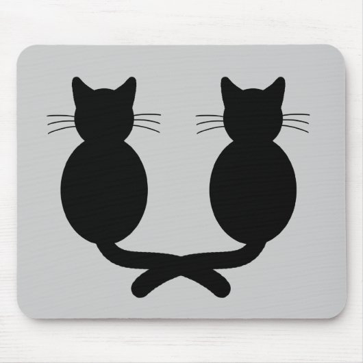 Tapis De Souris Duo de chat noir - Mousepad (Devant)