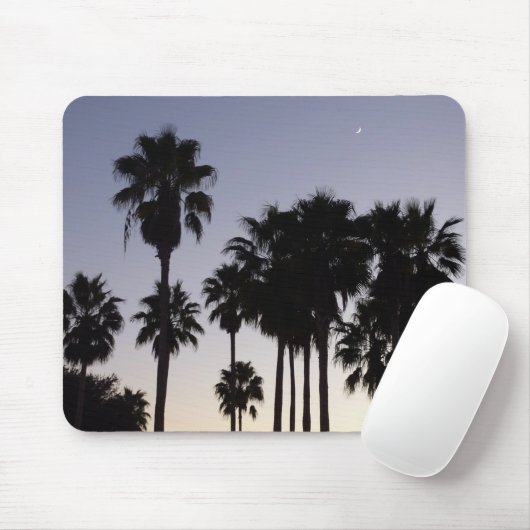 Tapis De Souris Dusk avec palmiers Scène tropicale (Avec souris)
