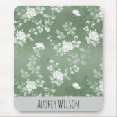 Tapis De Souris Dusty Sage Floral Vert Fleur Motif (Devant)