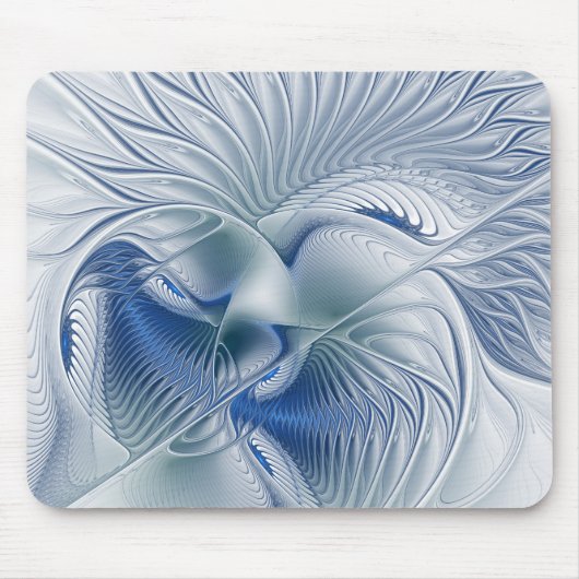 Tapis De Souris Dynamic Fantasy Abstract Blue Tones Fractal Art (Devant)