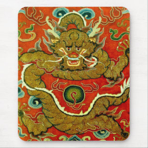 Tapis De Souris Dynastie de Qing chinoise de broderie de dragon