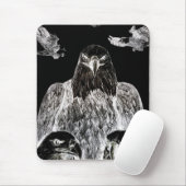 Tapis De Souris Eagle chauve dessinant, inversion du dessin au (Avec souris)