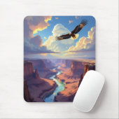Tapis De Souris Eagle Flying over a Canyon (Avec souris)