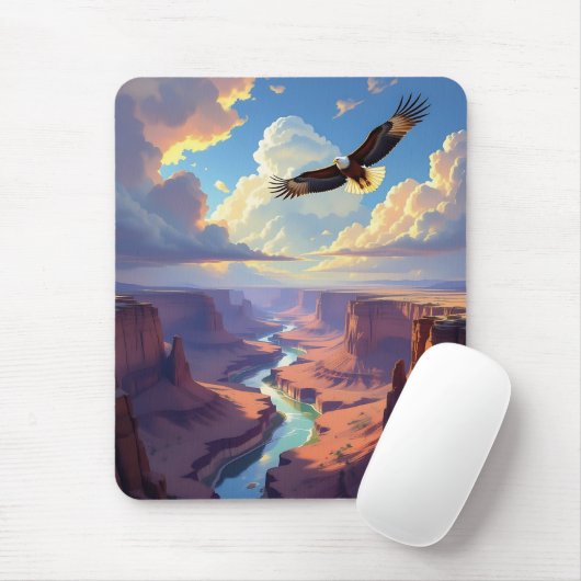 Tapis De Souris Eagle Flying over a Canyon (Avec souris)