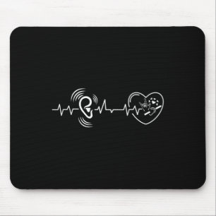 Tapis De Souris Ear Heartbeat Langue des signes main perte d'audit