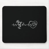 Tapis De Souris Ear Heartbeat Langue des signes main perte d'audit (Devant)