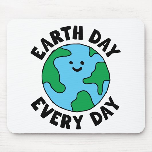 Tapis De Souris EarthDay Quotidien Écofriendly Icône Happy Earth C (Devant)