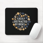 Tapis De Souris Easily Distracted By Rocks Funny Geology Rock Coll (Avec souris)
