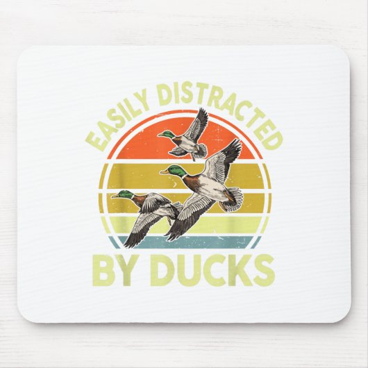 Tapis De Souris Easily Distracted Duck Hunting Gift Dad Hunter Son (Devant)