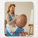 Tapis De Souris Easter Art Studio Vintage Retro Mousepad<br><div class="desc">Add a touch of creative inspiration to your workspace with this stunning Easter Art Studio mousepad! Part of our exclusive Easter Retro Collection, this high-definition print features a charming 1950s-style ginger artist working on her masterpiece in a sun-drenched vintage studio. Product Details: Vibrant Aesthetic: The warm 1950s colors and soft...</div>