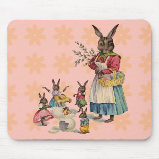 Tapis De Souris Easter Bunny Chckens Bunnies Eggs (Devant)