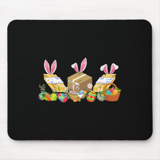 Tapis De Souris Easter Bunny Postal Worker Outils Costume Chasse E (Devant)