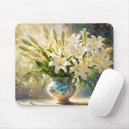 Tapis De Souris Easter Lilies & Vase (Avec souris)