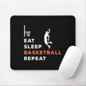 Tapis De Souris Eat Sleep Basketball Répéter Joueur Entraîneur Hoo (Avec souris)