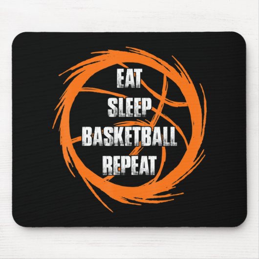 Tapis De Souris Eat Sleep Basketball Répéter l'entraîneur du joueu (Devant)