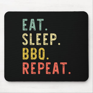 Tapis De Souris Eat Sleep Bbq Répéter Rbecue Rbeque Funny Vintage