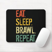 Tapis De Souris Eat Sleep Brawl Repeat Stars Funny Video Gamer Gam (Avec souris)