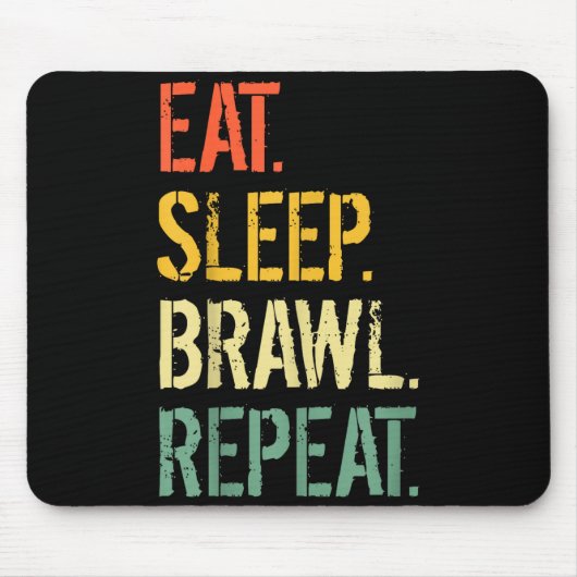 Tapis De Souris Eat Sleep Brawl Repeat Stars Funny Video Gamer Gam (Devant)