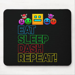 Tapis De Souris Eat Sleep Dash Répéter Video Game Géométrie Vidéo