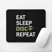 Tapis De Souris Eat Sleep Disk Golf Répéter (Avec souris)