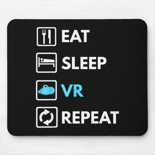 Tapis De Souris Eat Sleep Vr Repeat Funny Vr Gamer Boy Vr Athlete (Devant)
