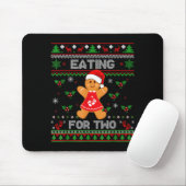 Tapis De Souris Eating For Two Pregnancy Announcement Ugly Sweater (Avec souris)