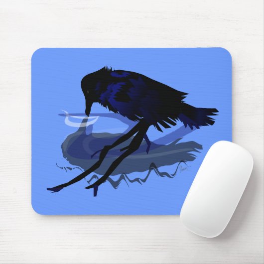 Tapis De Souris Eau potable de Raven avec sa réflexion (Avec souris)