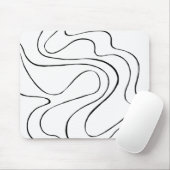 Tapis De Souris Ebb et flux 2 - Noir et blanc (Avec souris)