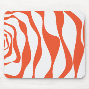 Tapis De Souris Ebb et flux 4 en orange et blanc