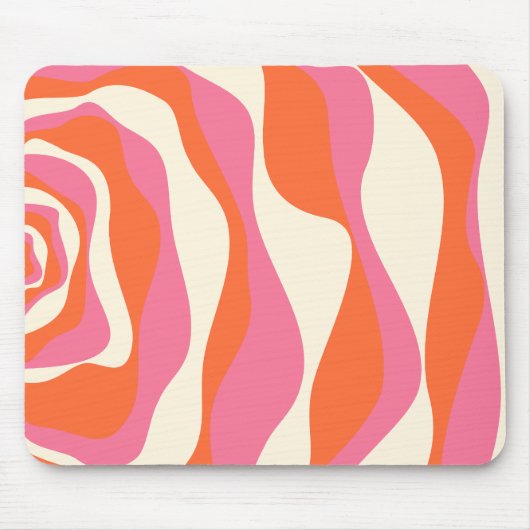Tapis De Souris Ebb et flux 4 - rose, orange et crème (Devant)
