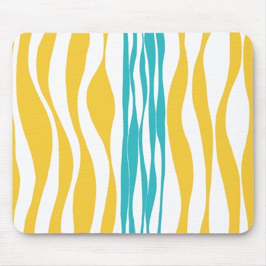Tapis De Souris Ebb et flux - Turquoise & Jaune (Devant)
