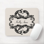 Tapis De Souris Ebony Chic Damask Mousepad (Avec souris)