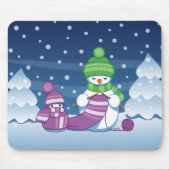 Tapis De Souris Écharpe Tricot Snowman (Devant)