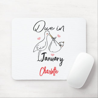 Tapis De Souris Échéance En Janvier Mignonne Swan Portant Un Nouve
