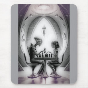 Tapis De Souris Échecs intergalactiques : Alien contre fille