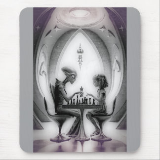 Tapis De Souris Échecs intergalactiques : Alien contre fille