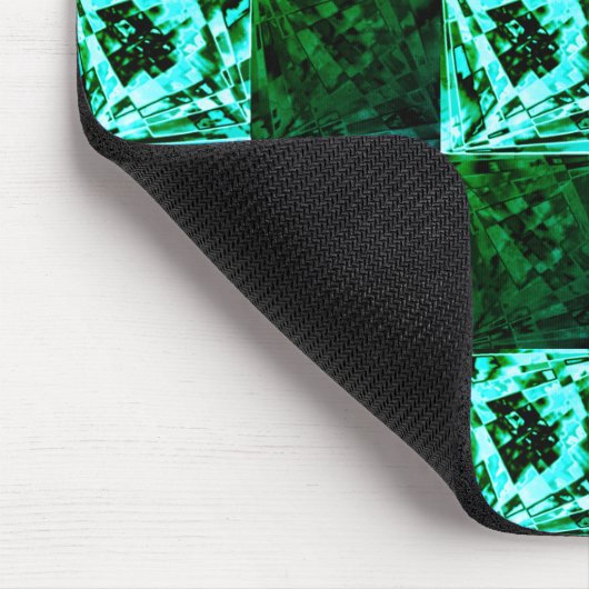 Tapis De Souris Échecs ou cyan vert et bleu ciel, avec rectangle (Coin)