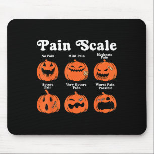 Tapis De Souris Échelle de douleur Citrouille Éffrayant Automne Ha