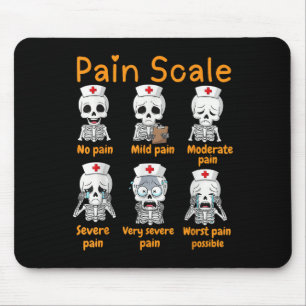 Tapis De Souris Échelle de Douleur Infirmière Mignonne Squelette H