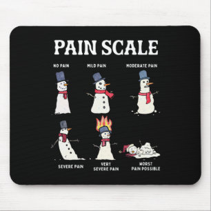 Tapis De Souris Échelle de douleur rétro Bonhomme de neige Trauma