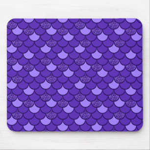 Tapis De Souris Échelle de sirène pourpre avec effet parties scint