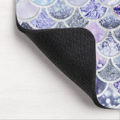 Tapis De Souris Échelles de poissons pourpres à la mode de sirène (Coin)