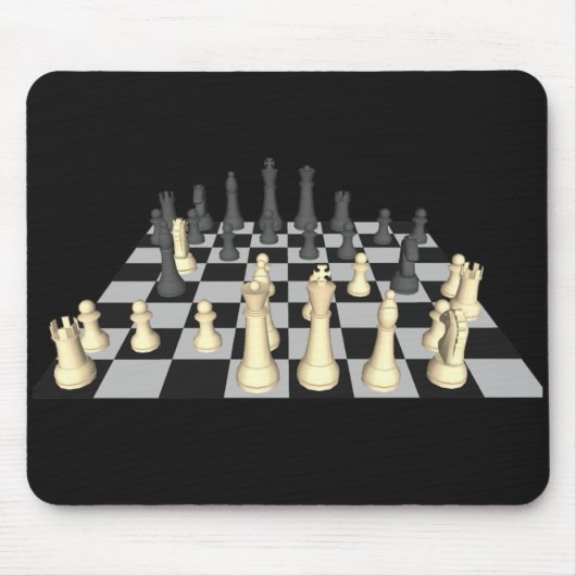 Tapis De Souris Échiquier avec des pièces d'échecs - Mousepad fait (Devant)
