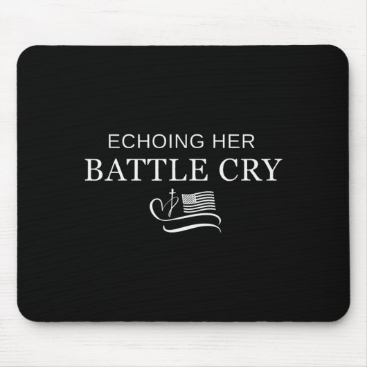 Tapis De Souris Echoing Her Battle Cry Usa Flag Christian  (Devant)