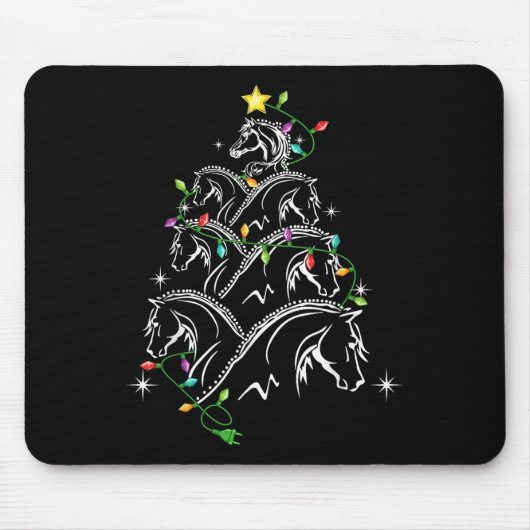 Tapis De Souris Éclairage de Noël du cheval, Uni-adultes_ki (Devant)