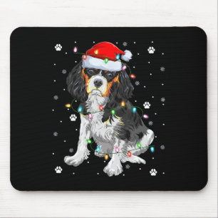 Tapis De Souris Éclairage de Noël Santa Cavalier King Charles Span