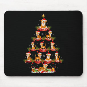 Tapis De Souris Éclairage Tiger Noël Père Noël Tiger Arbre de Noël