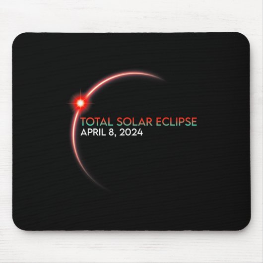 Tapis De Souris Éclipse Éclipse totale de Soleil 2024 2 (Devant)